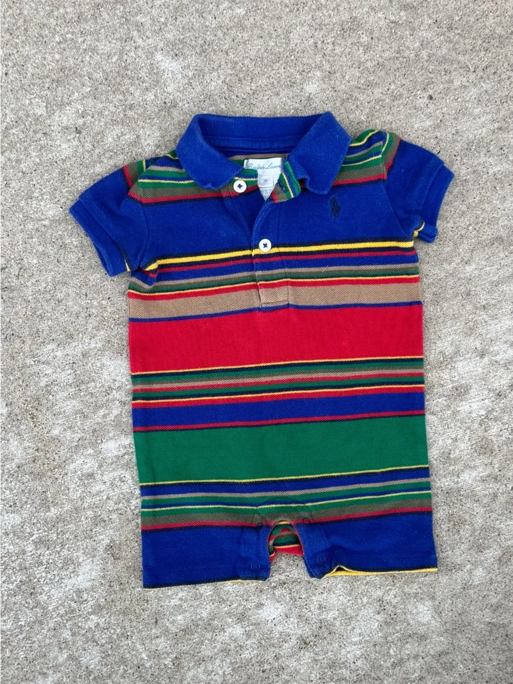 Ralph Lauren Baby Romper 3 Months Colorblock Stripe One Piece